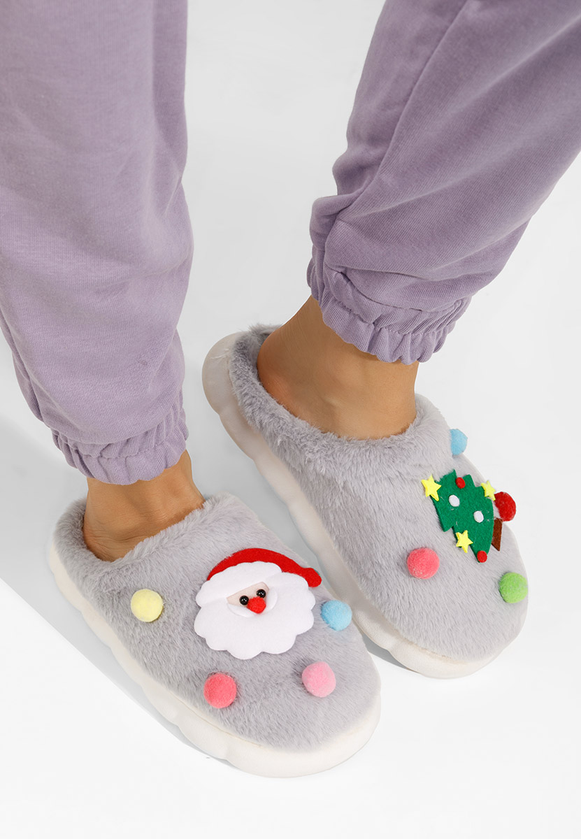 Pantofola donna invernale Denita grigio