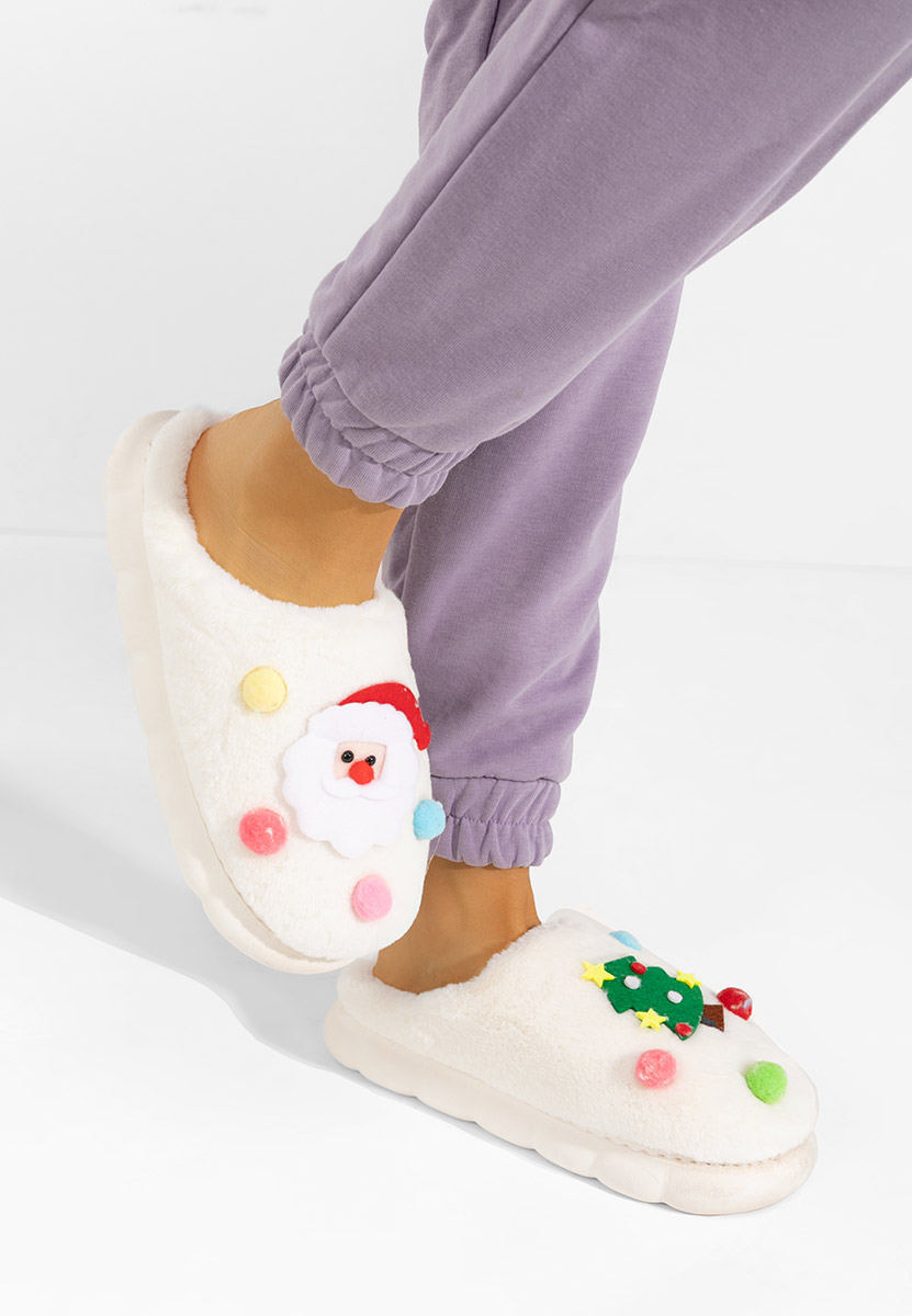 Pantofola donna invernale Denita bianchi