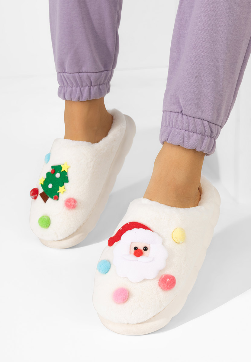 Pantofola donna invernale Denita bianchi