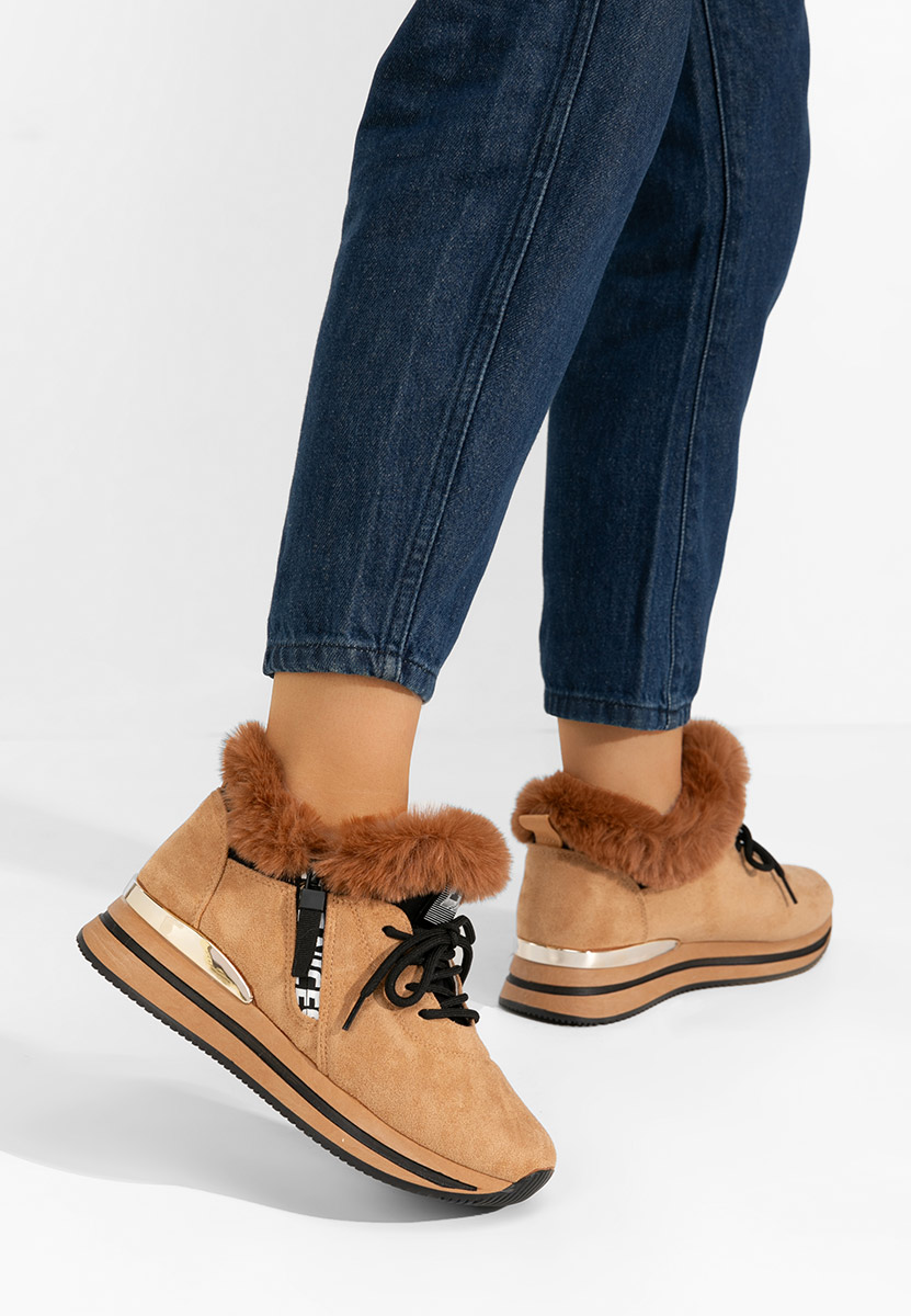 Sneakers donna invernali Hermina camel