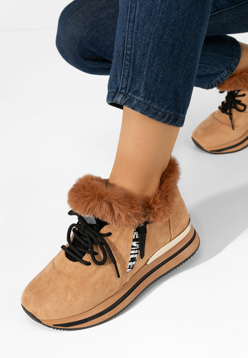 Sneakers donna invernali Hermina camel