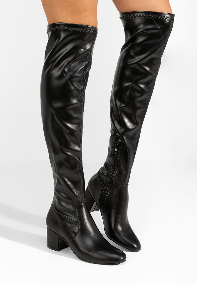 Stivali sopra il ginocchio Ebony nero
