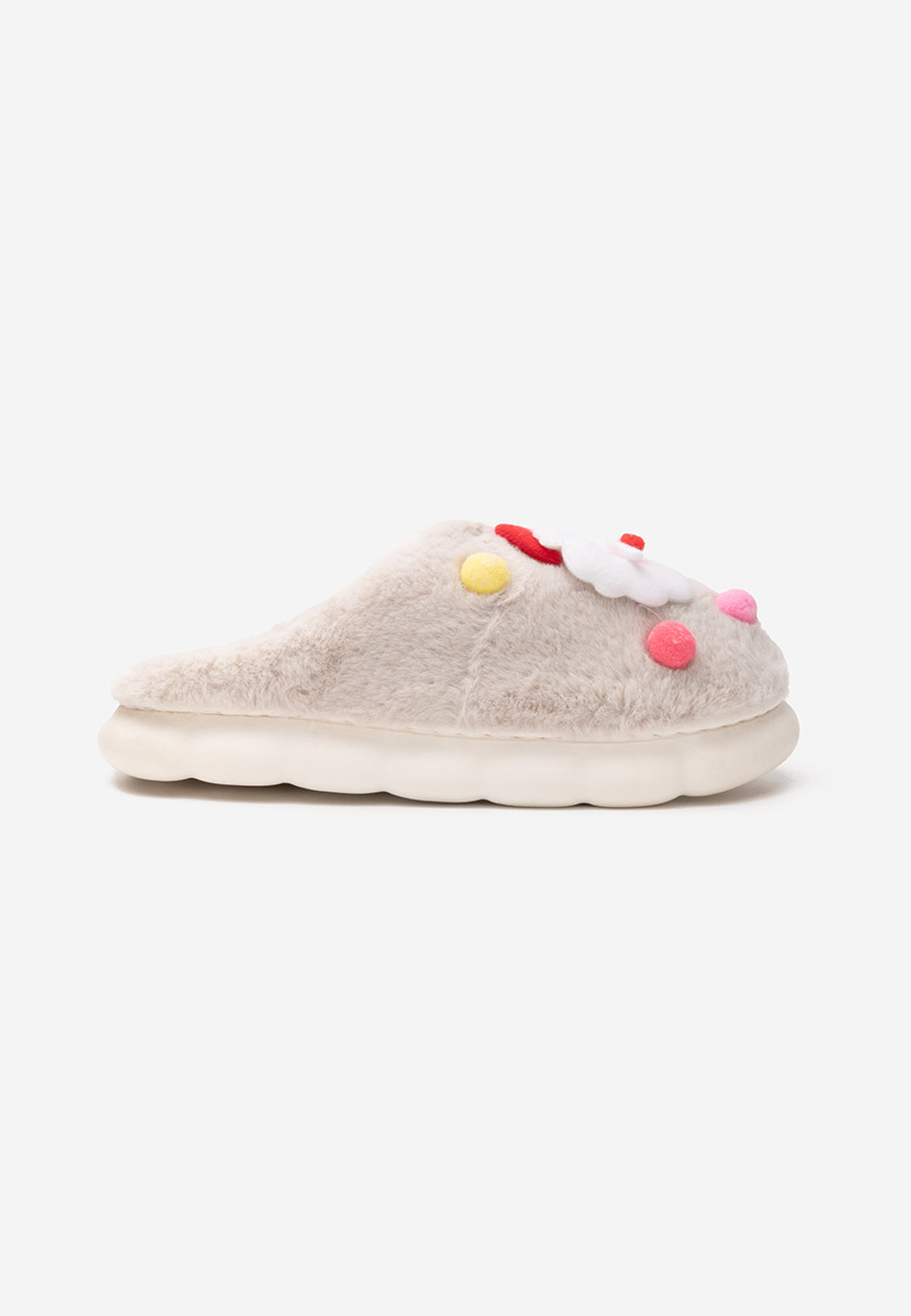 Pantofola donna invernale Denita beige