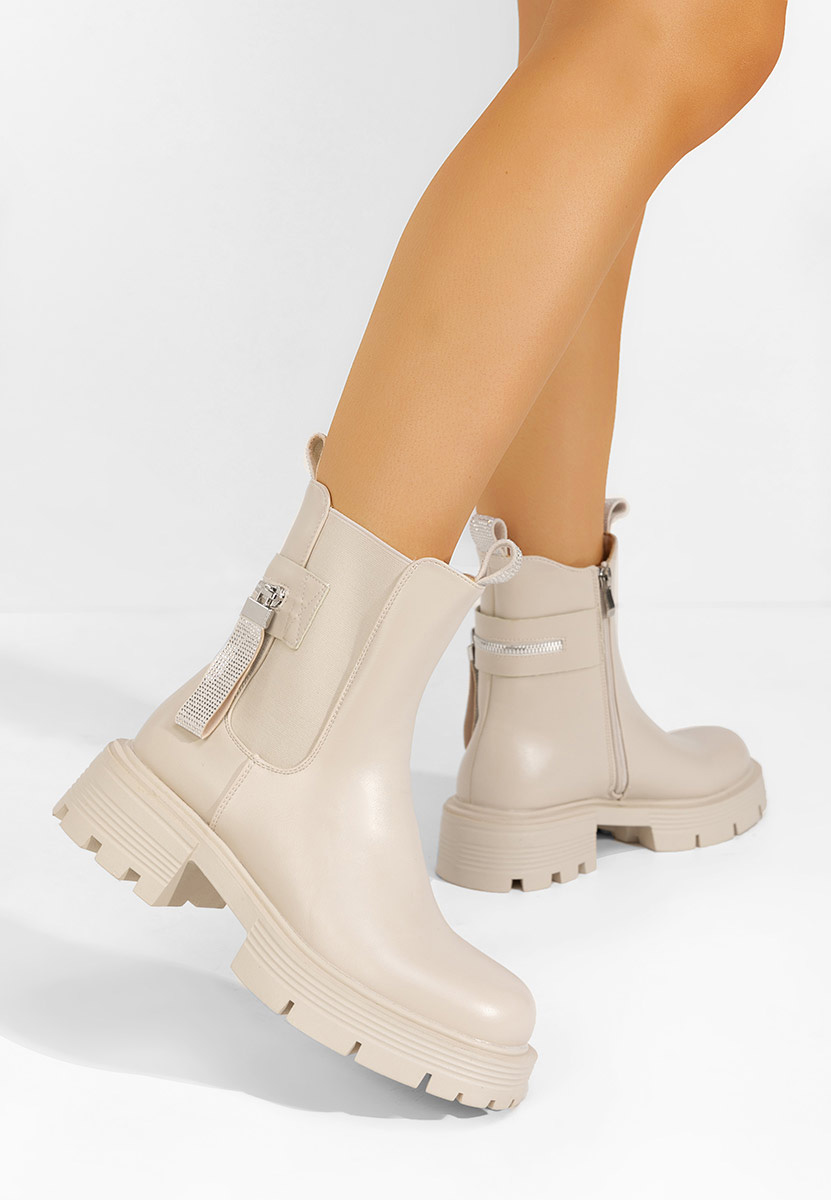 Stivaletti con plateau Angila beige