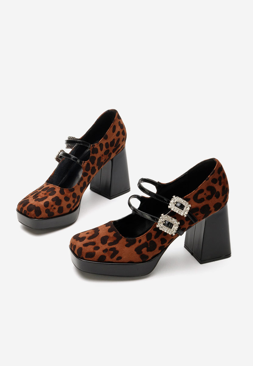 Décolleté tacco largo Elany leopardi