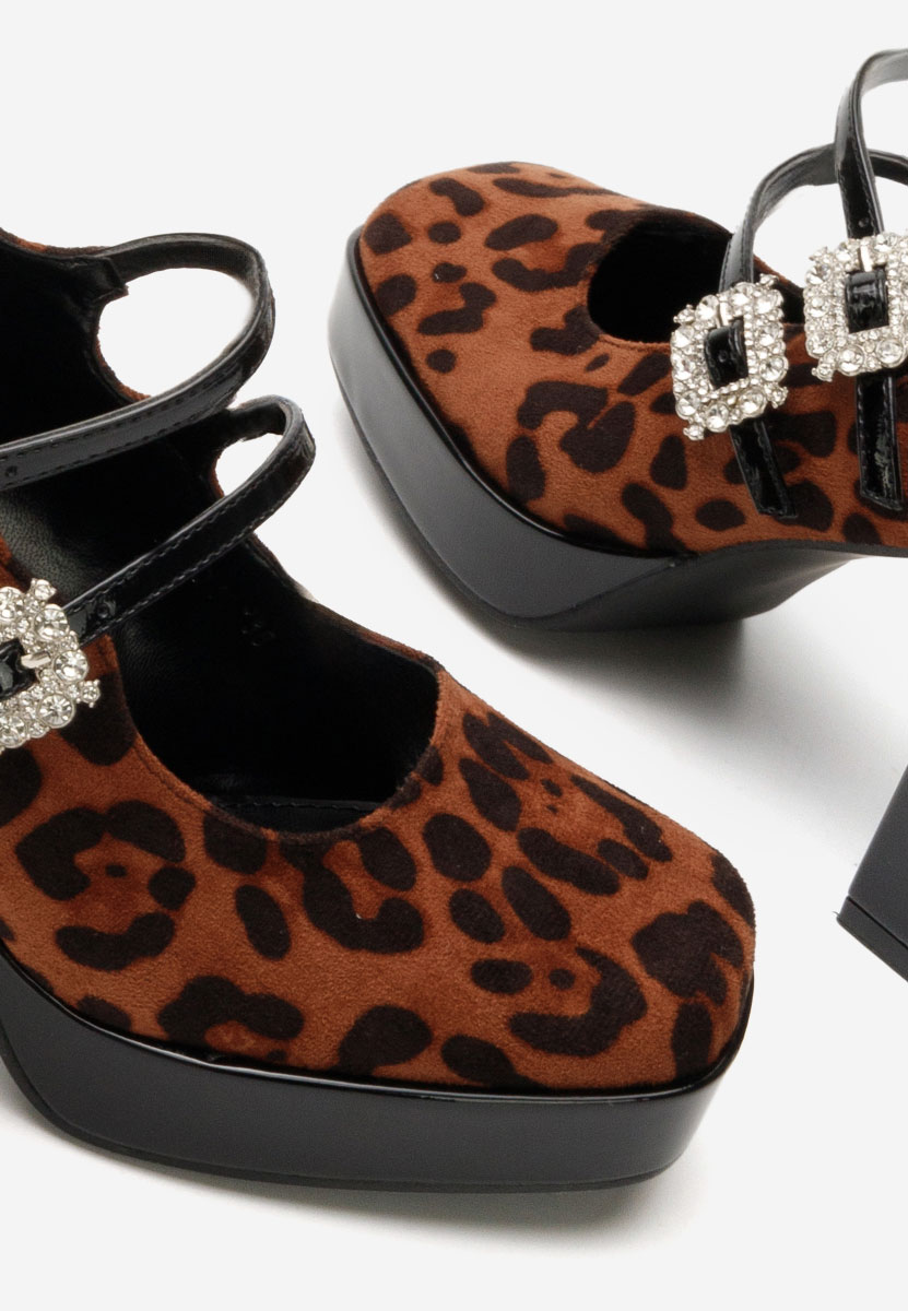 Décolleté tacco largo Elany leopardi