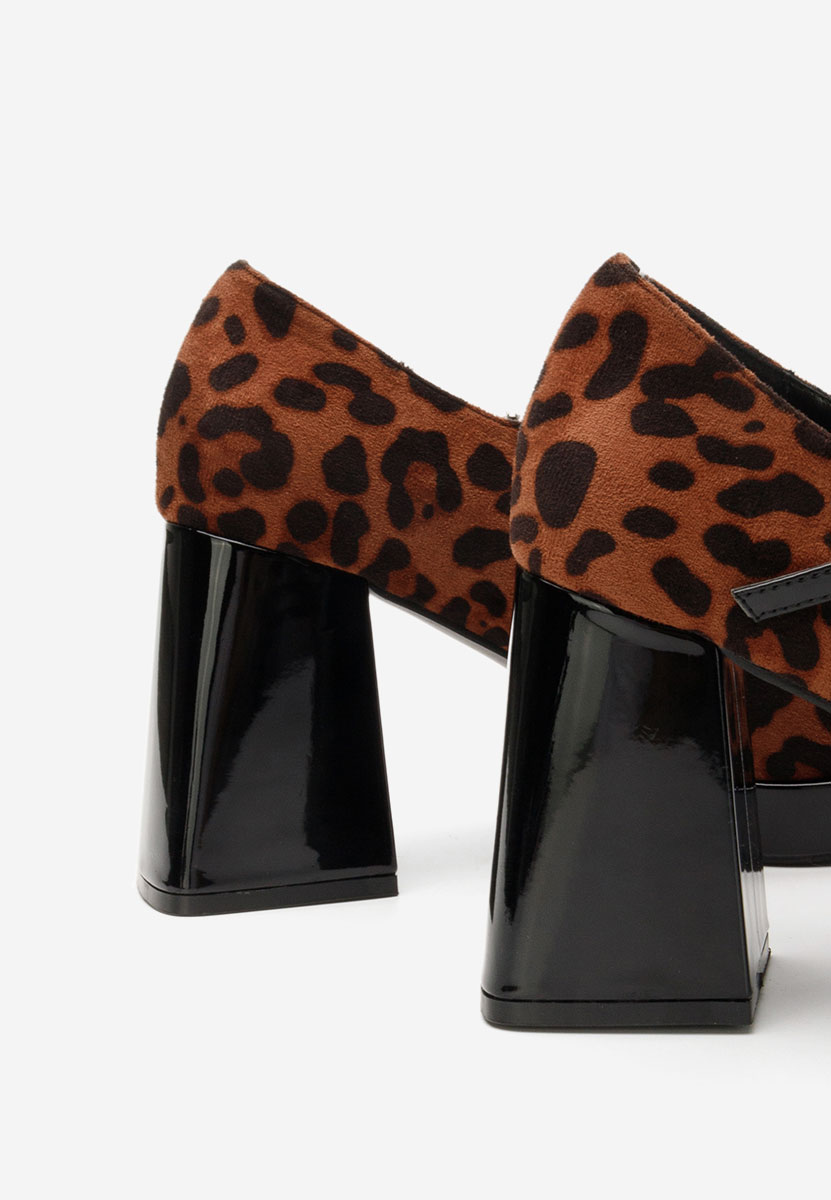 Décolleté tacco largo Elany leopardi