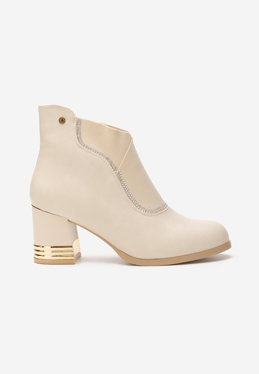 Tronchetti con tacco largo Mirtha beige