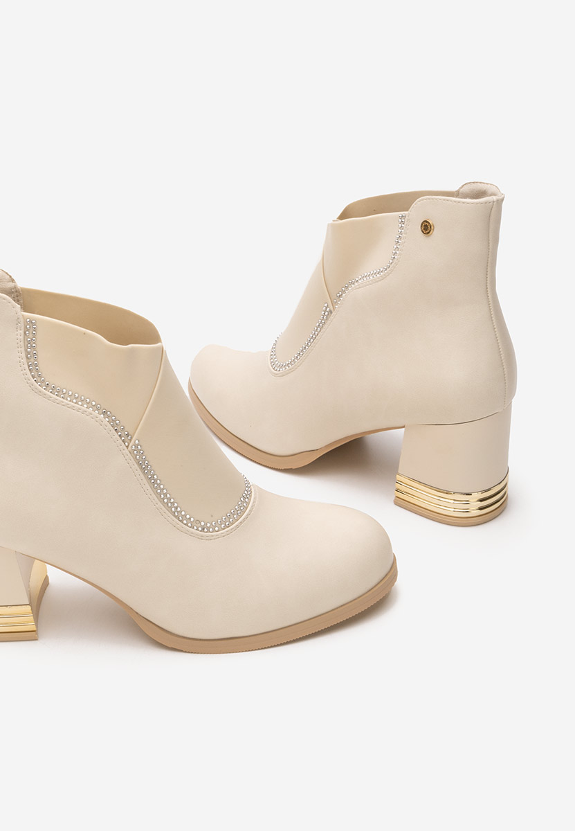 Tronchetti con tacco largo Mirtha beige