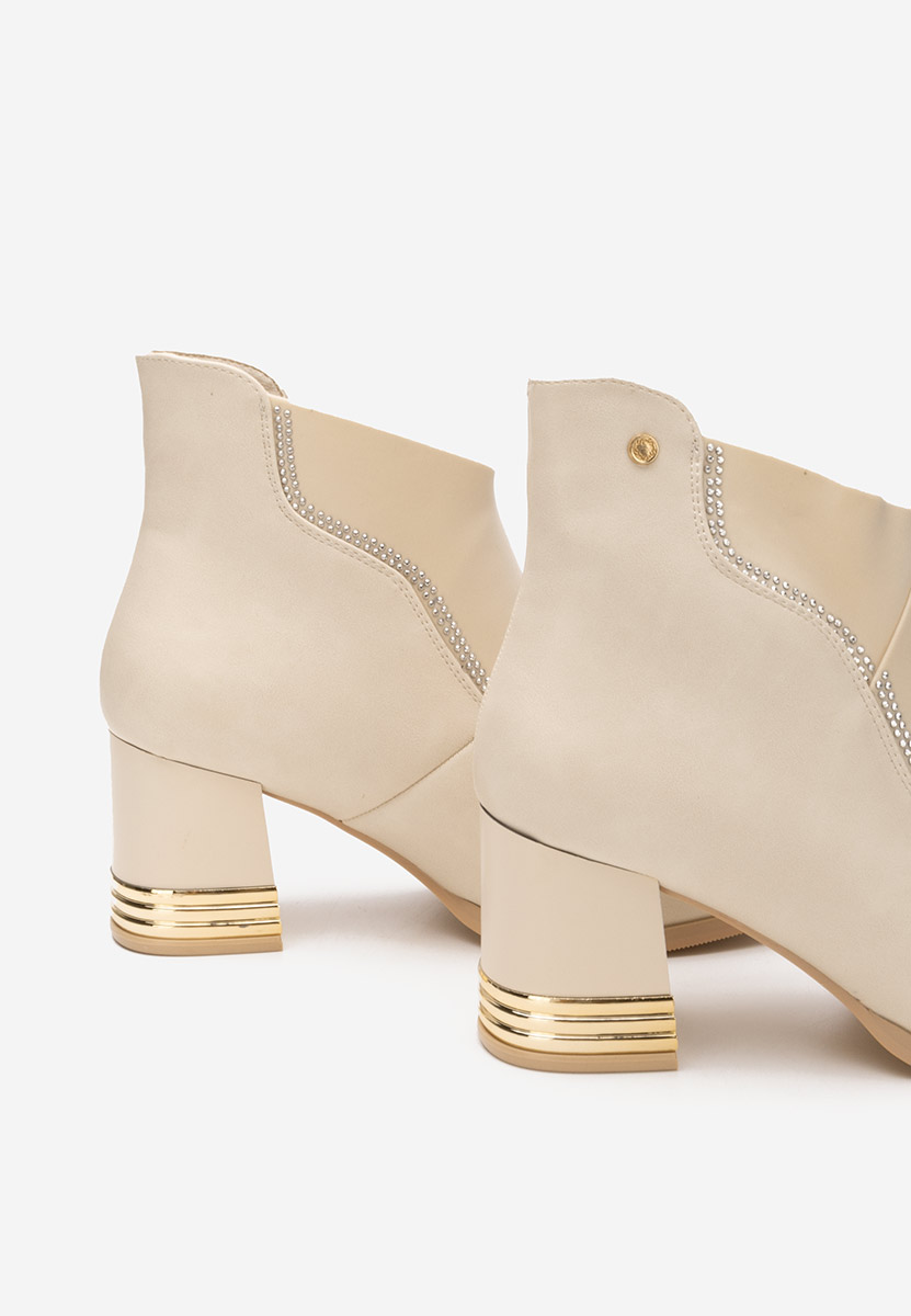 Tronchetti con tacco largo Mirtha beige