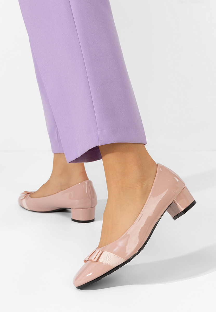 Décolleté tacco basso rosa Carasca