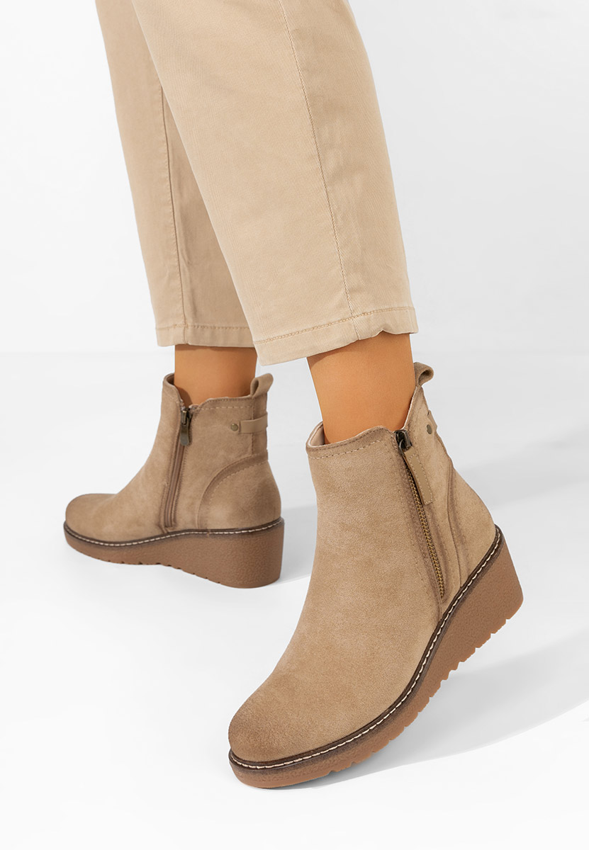 Stivaletti con plateau Diandria beige