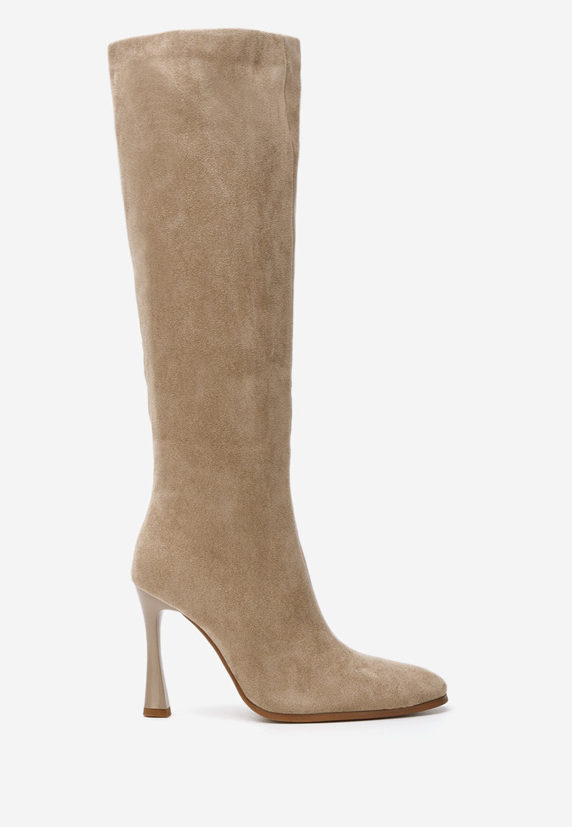 Stivali tacco a spillo Glynda beige