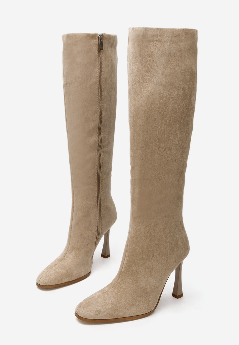Stivali tacco a spillo Glynda beige