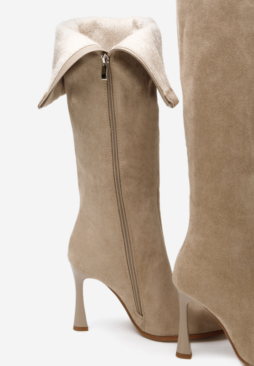 Stivali tacco a spillo Glynda beige