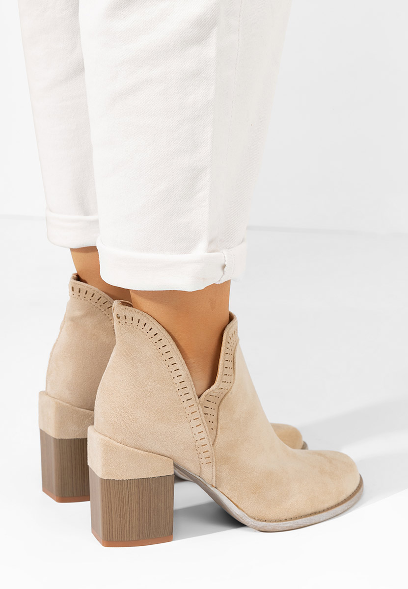 Tronchetti con tacco largo Traicy beige