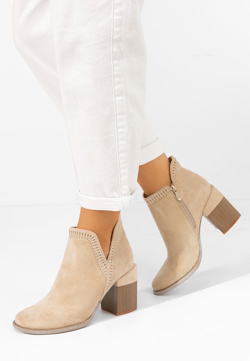 Tronchetti con tacco largo Traicy beige