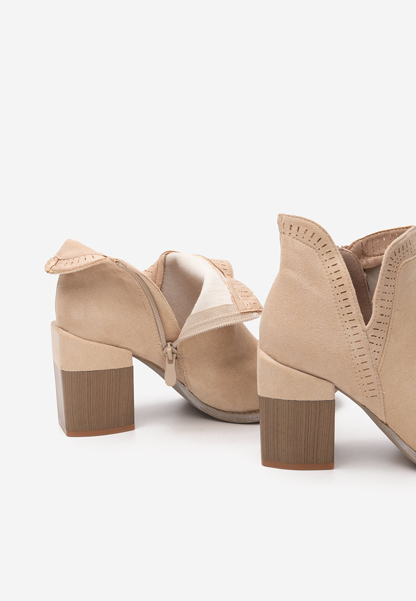 Tronchetti con tacco largo Traicy beige