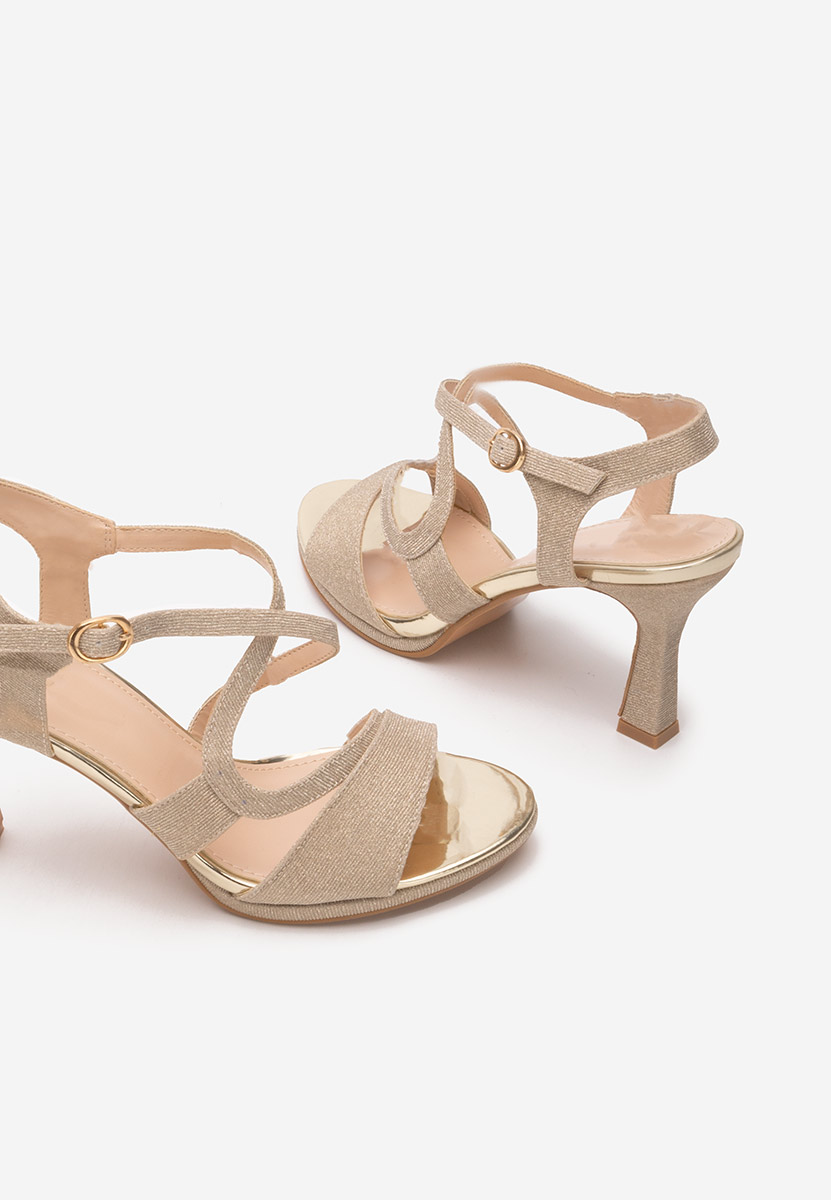 Sandali con tacchetto Evonne oro