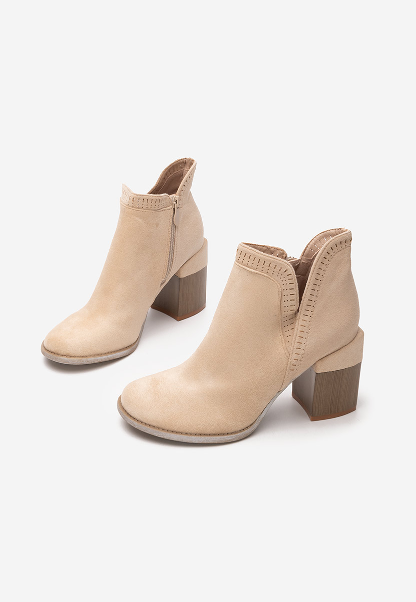 Tronchetti con tacco largo Traicy beige