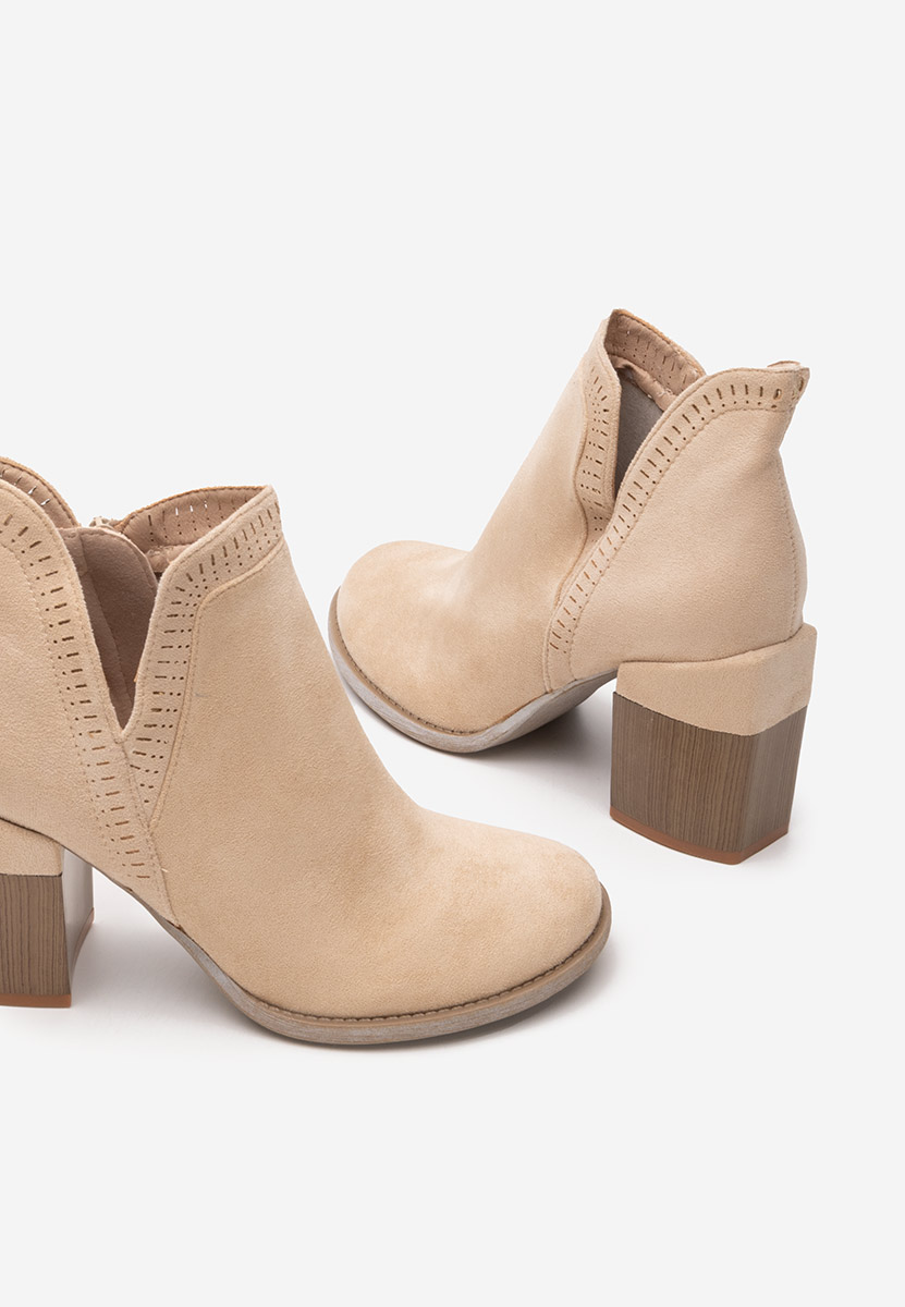 Tronchetti con tacco largo Traicy beige