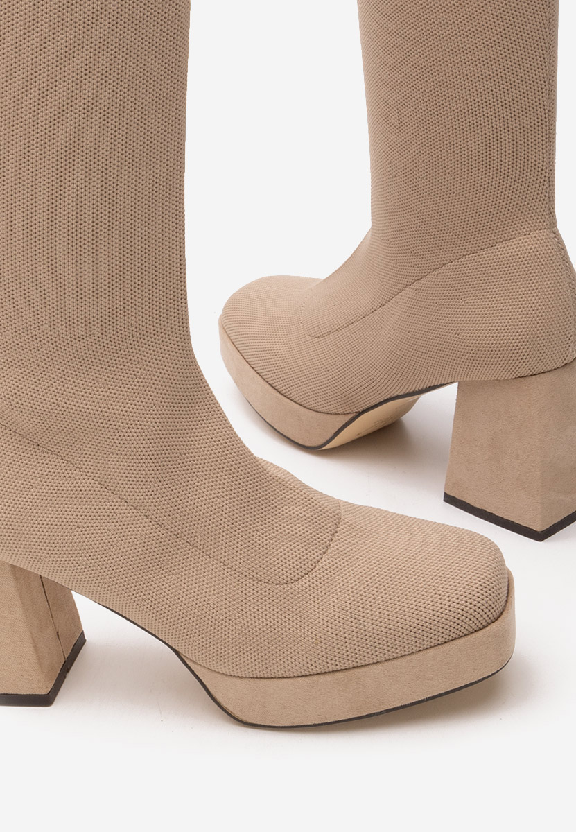 Stivali alti donna beige Brena