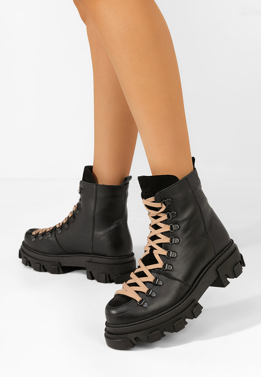 Anfibi donna pelle Mercy nero