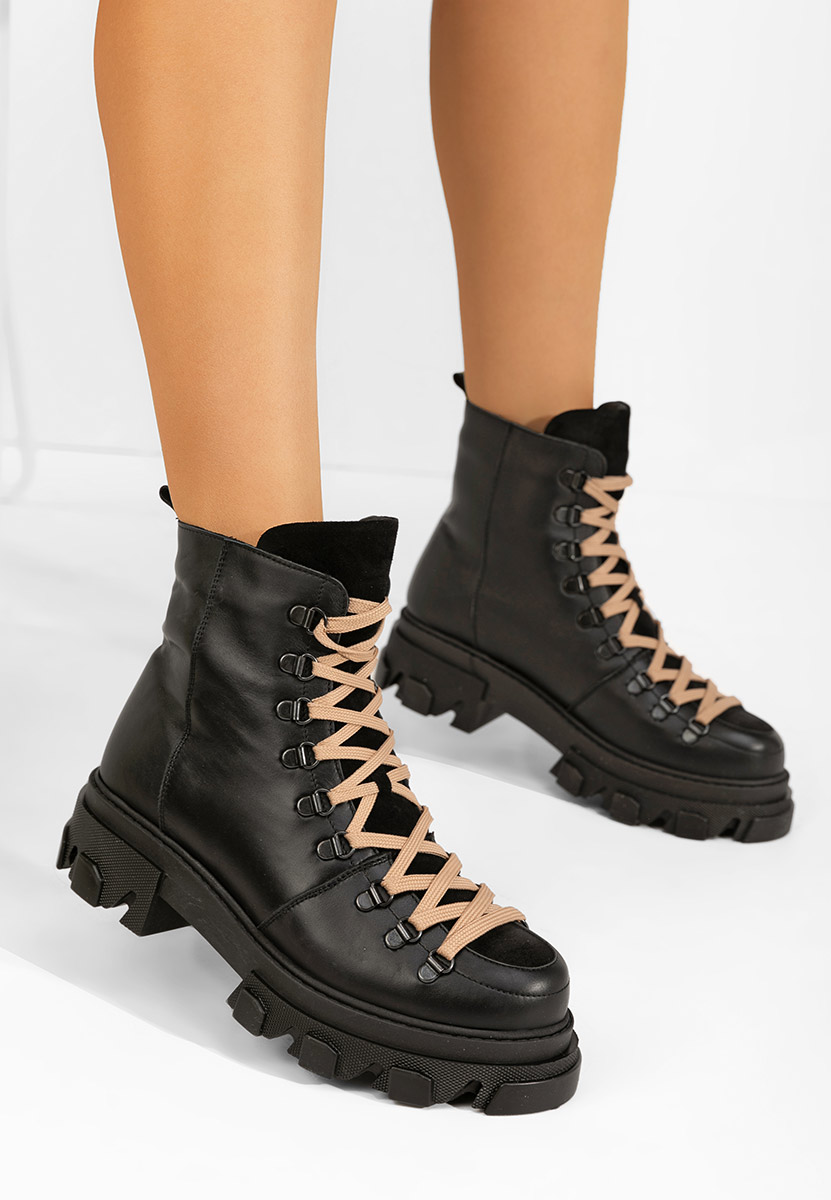 Anfibi donna pelle Mercy nero