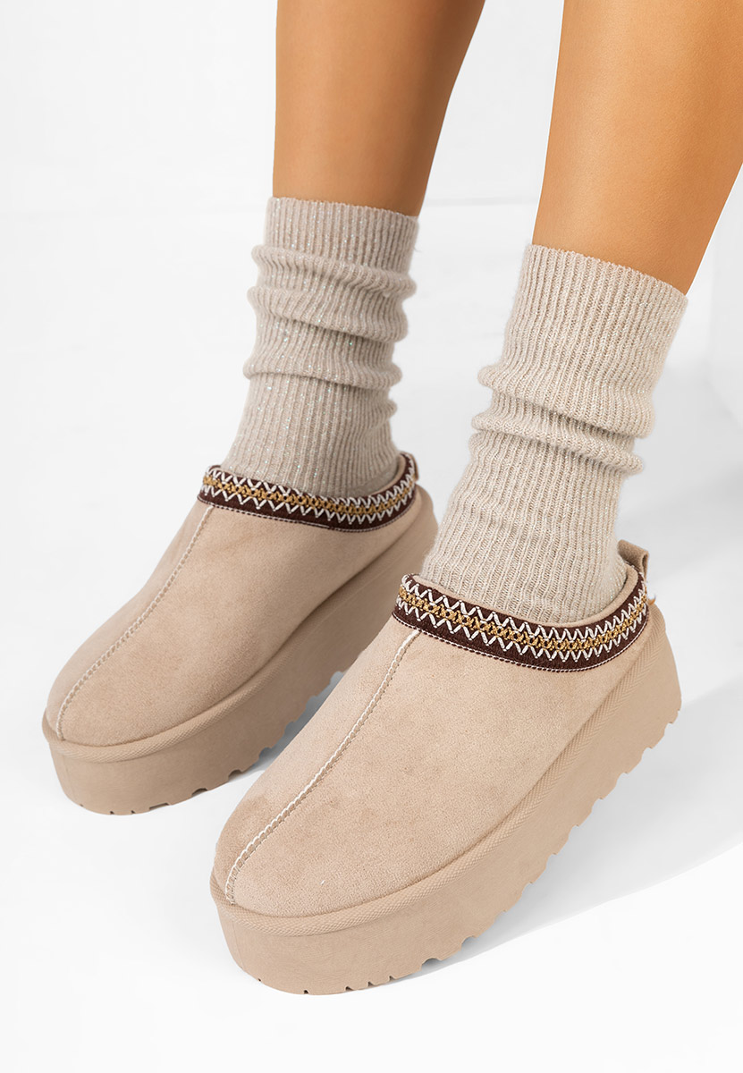 Zoccoli con zeppa Comfy beige