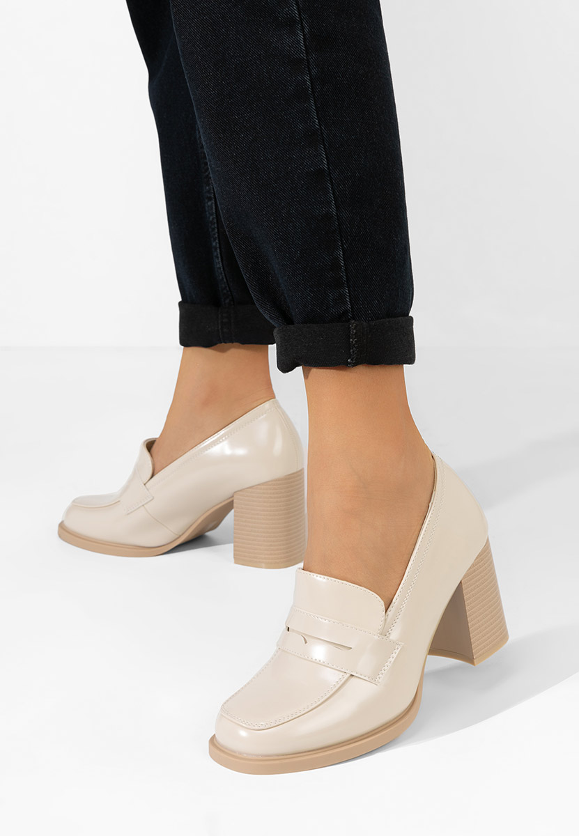 Mocassini con tacco Odesia beige