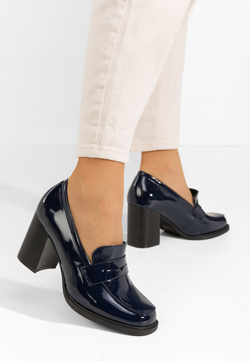 Mocassini con tacco Odesia blu