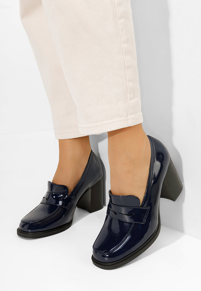 Mocassini con tacco Odesia blu