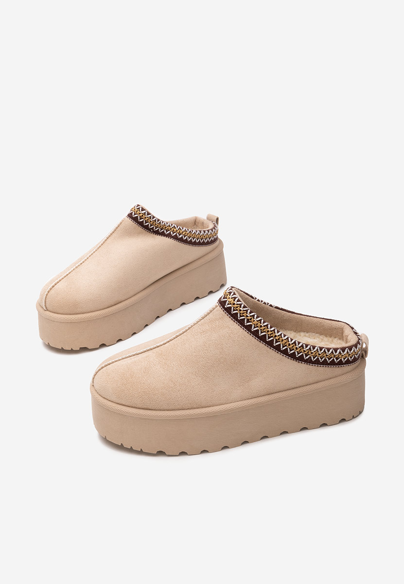 Zoccoli con zeppa Comfy beige