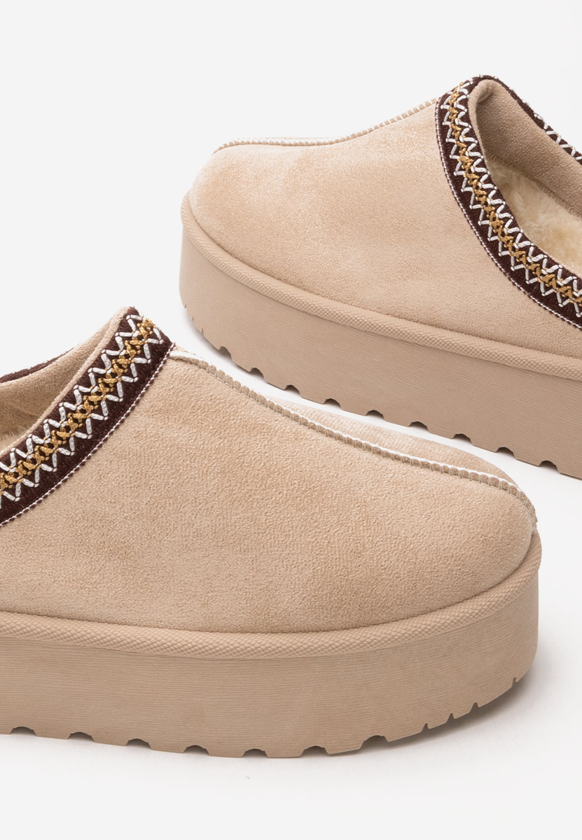 Zoccoli con zeppa Comfy beige