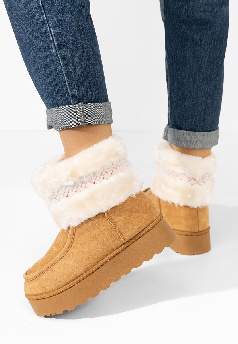 Stivaletti con plateau Rosalyn camel