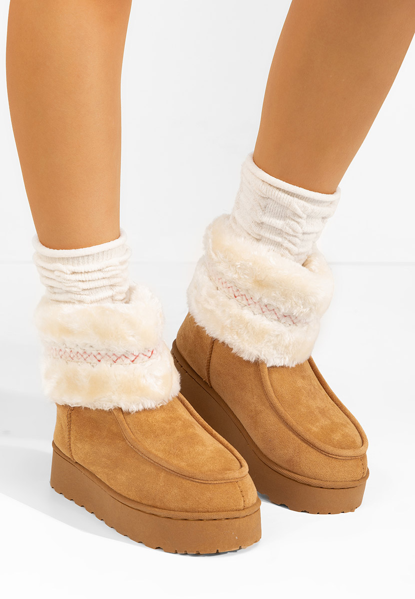 Stivaletti con plateau Rosalyn camel