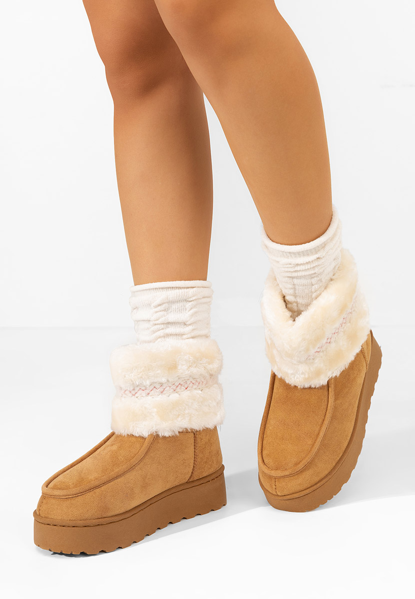 Stivaletti con plateau Rosalyn camel