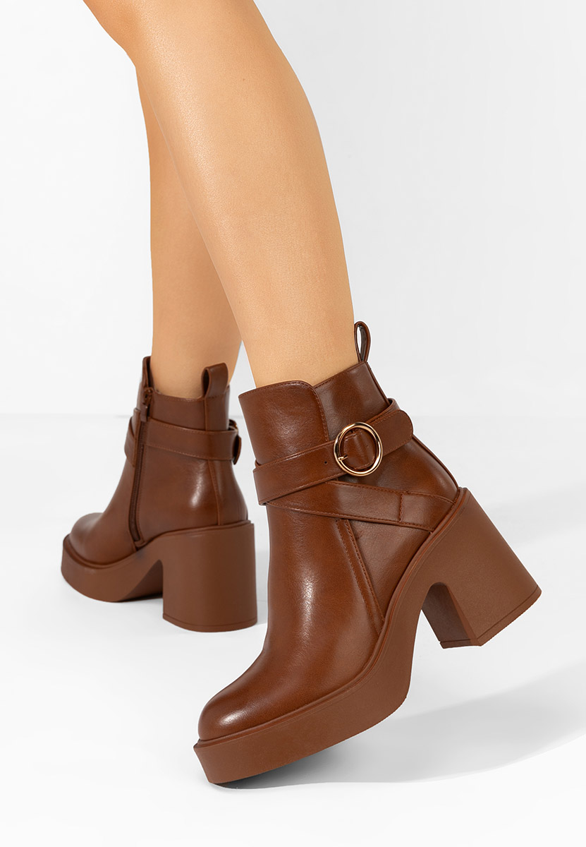 Stivaletti con tacco Maryann camel