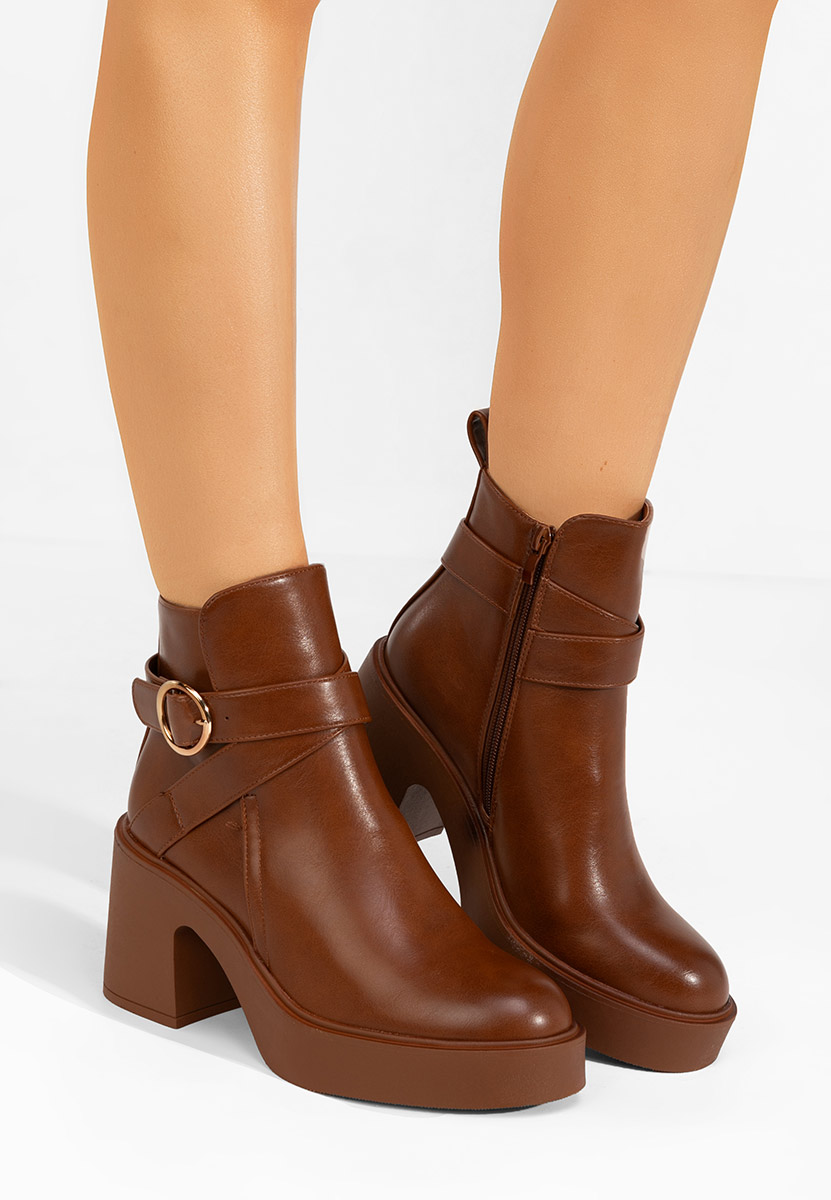 Stivaletti con tacco Maryann camel