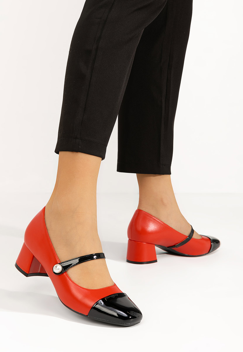 Décolleté tacco largo Blety rosso