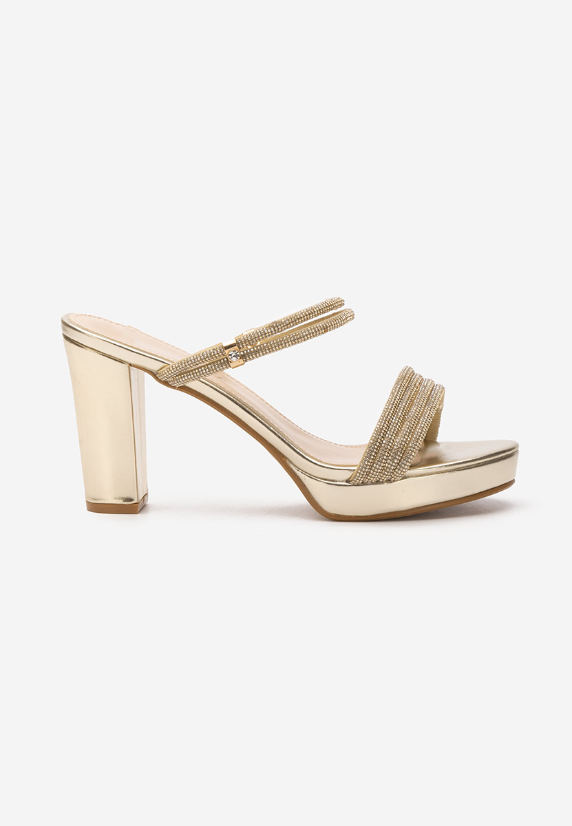 Sandali con tacco largo Charleen oro