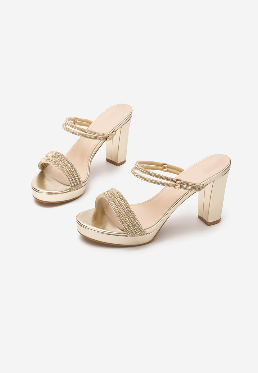 Sandali con tacco largo Charleen oro