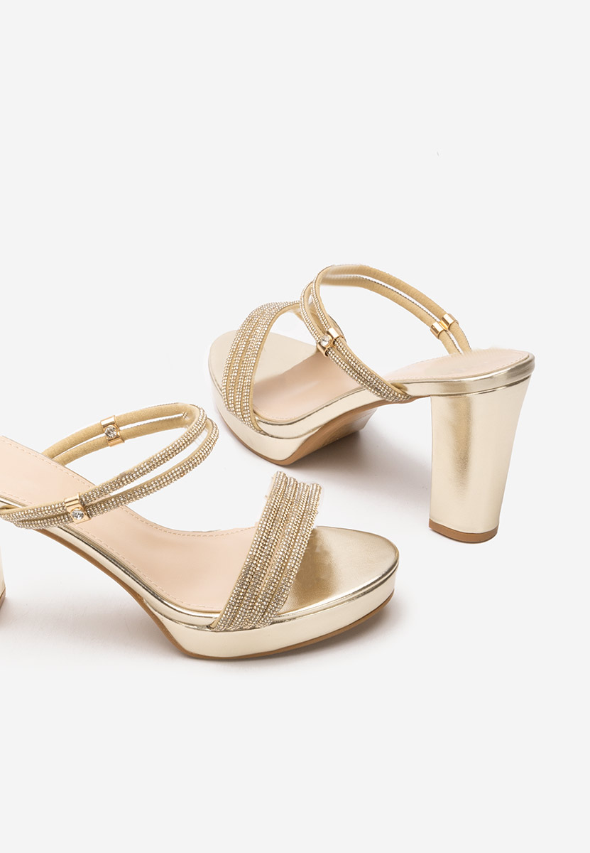 Sandali con tacco largo Charleen oro