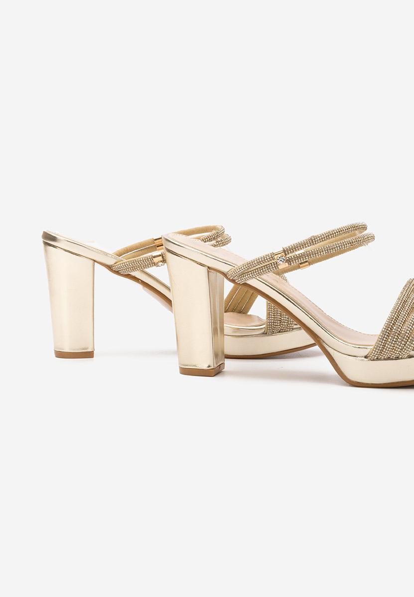 Sandali con tacco largo Charleen oro