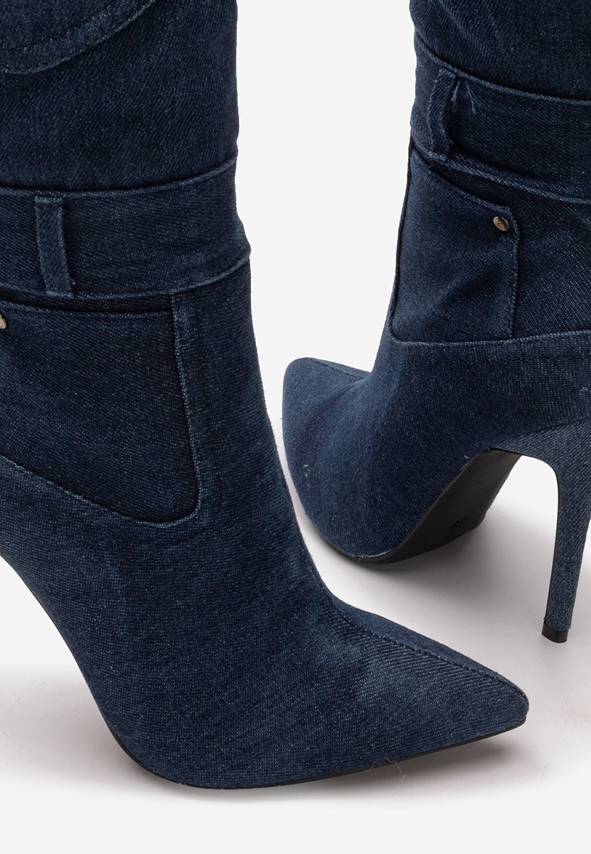 stivali alti con tacco a spillo Siris denim