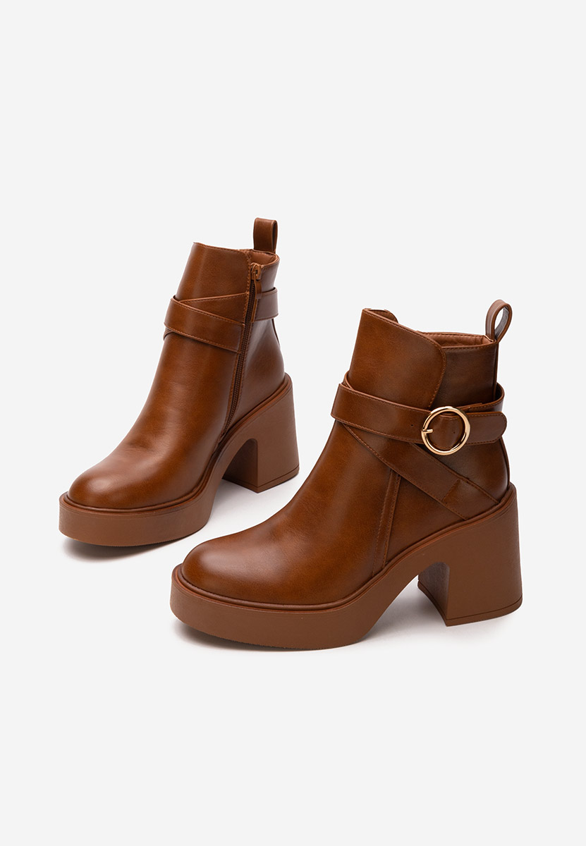 Stivaletti con tacco Maryann camel