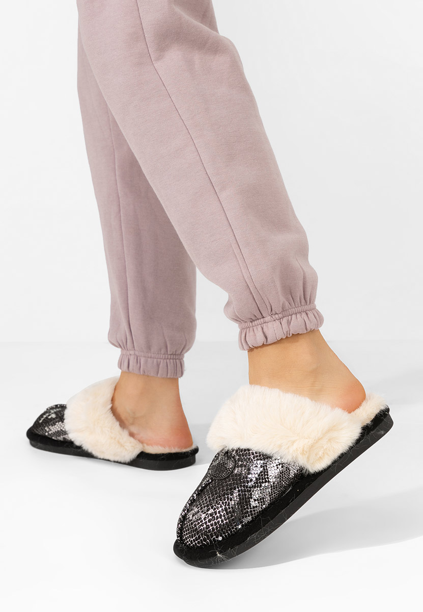 Pantofola donna invernale Ashely nero