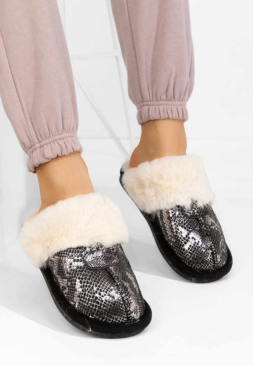 Pantofola donna invernale Ashely nero
