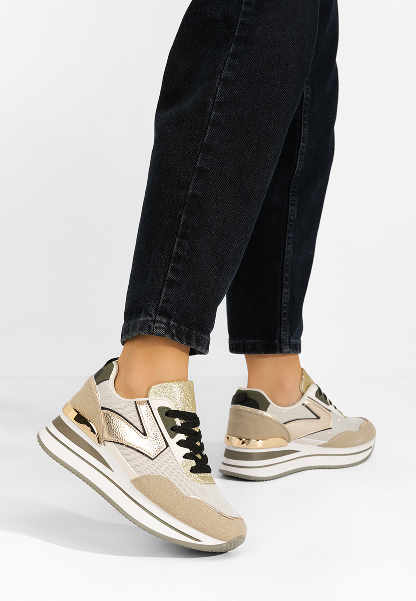 Sneakers con plateau Septima beige