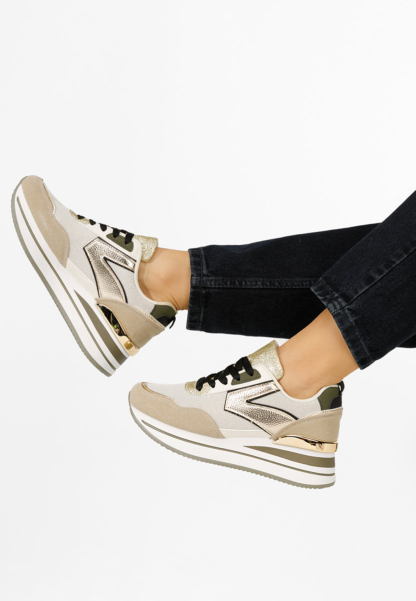 Sneakers con plateau Septima beige